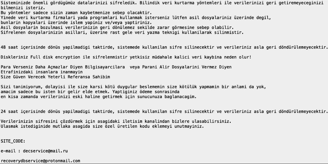 انتشار‫ رمزگشای باج‌افزار TURKSTATIK