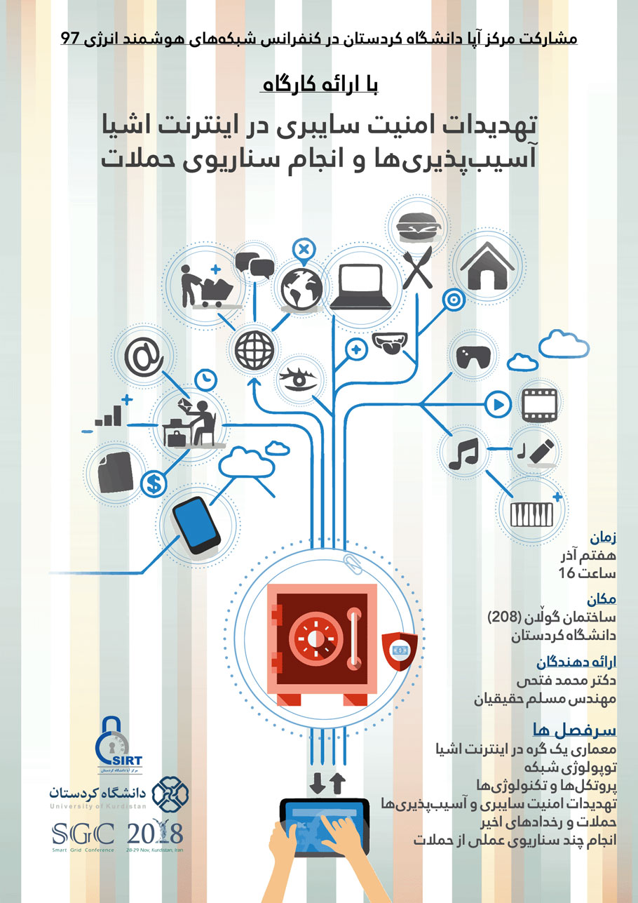 کارگاه آموزشی تهدیدات امنیت سایبري در اینترنت اشیاء: آسیب‌پذیري‌ها و انجام سناریوي حملات